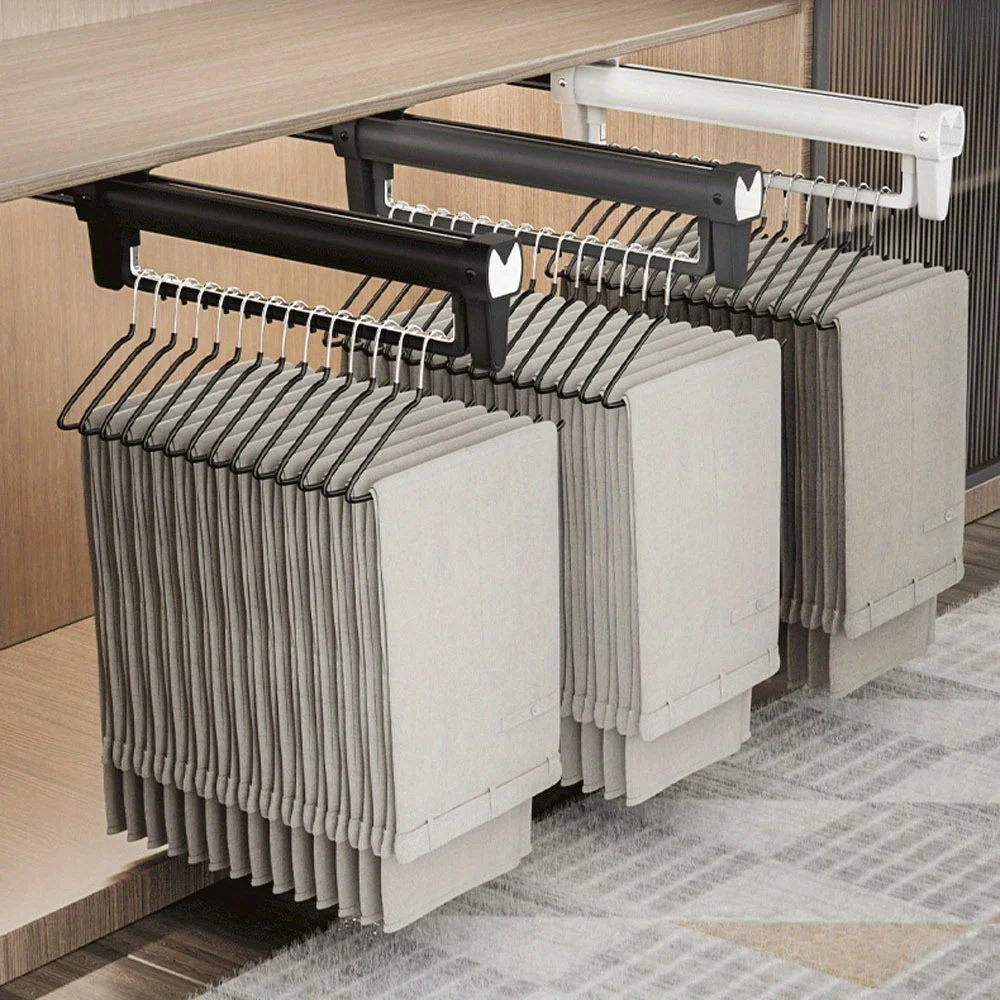 1PCS pants bracket Factory Custom Closet Pull Out Closet Slide Rail Hardware Pant Stand Metal Pant Stand Clothes Display Ledges