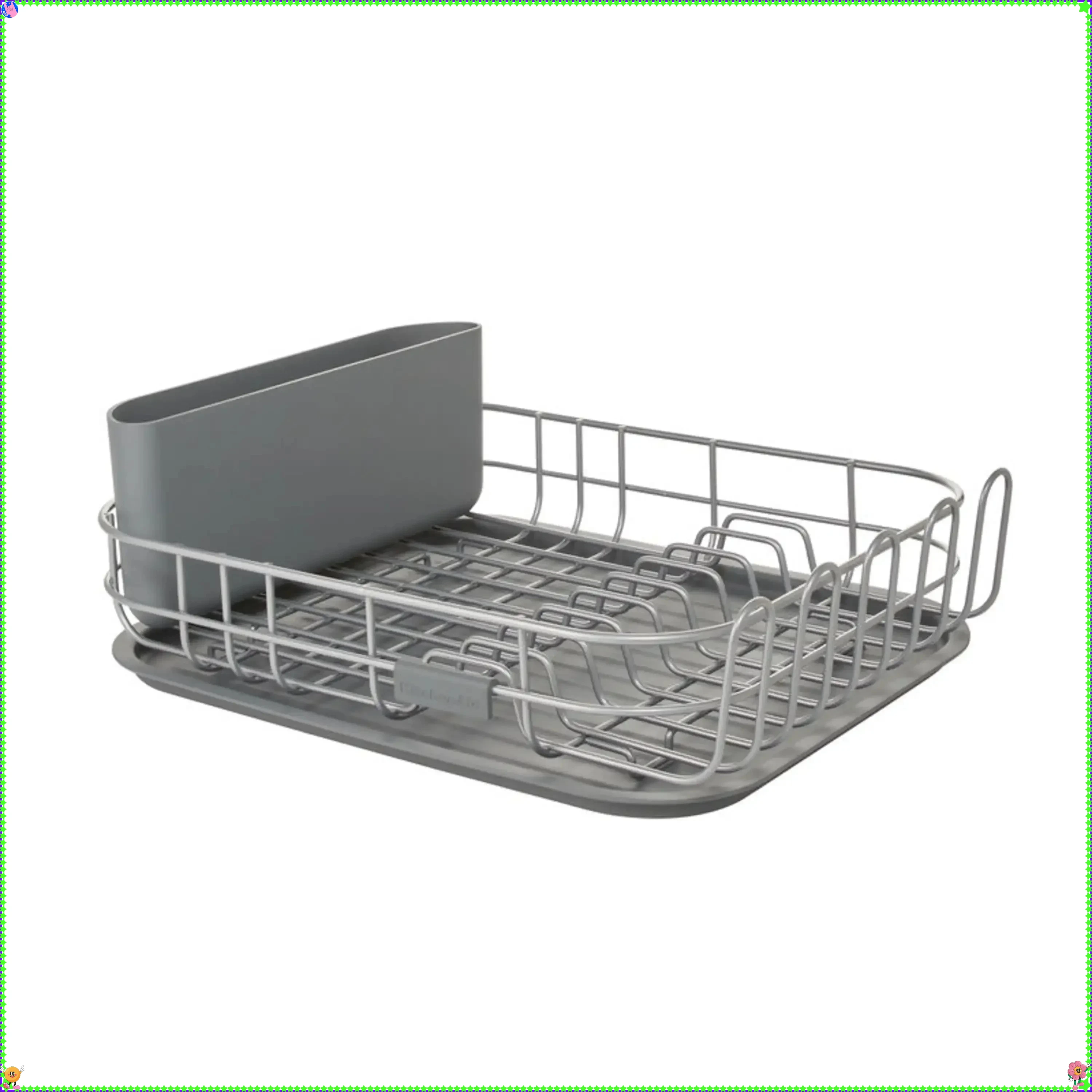 

Heavy-Duty Charcoal Gray Dish Rack, Stackable Metal, Rust-Resistant for Kitchen & Dining.