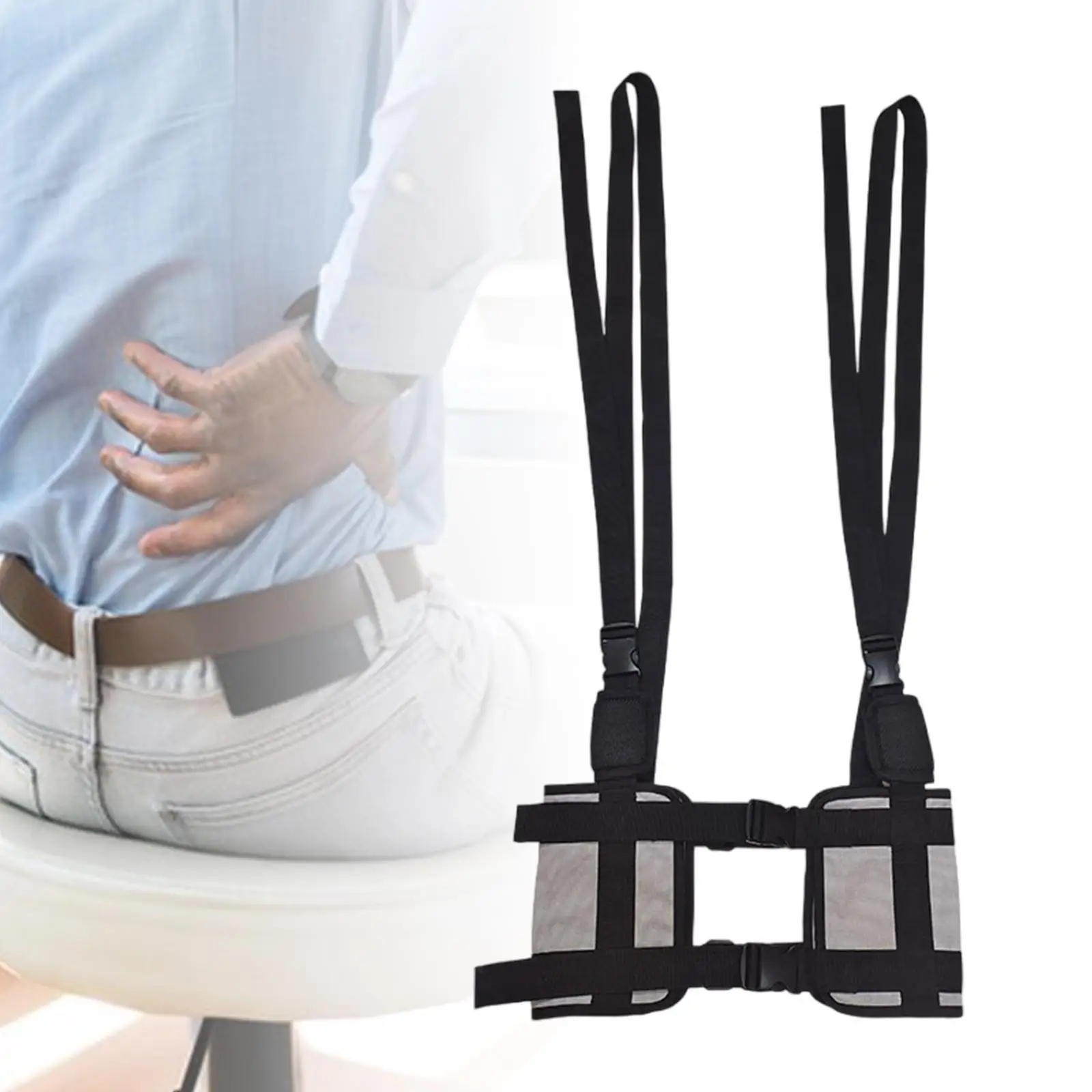 Comfortable Traction Belt Adjustable Waist Stretching Strap Support Harness for Adult Home Care