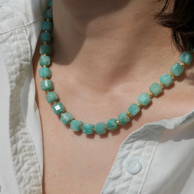 Simple Temperament Tianhe Stone Necklace Does Not Fade, Women's Summer High Sense Stacked Wearing Beaded Collarbone Chain Access