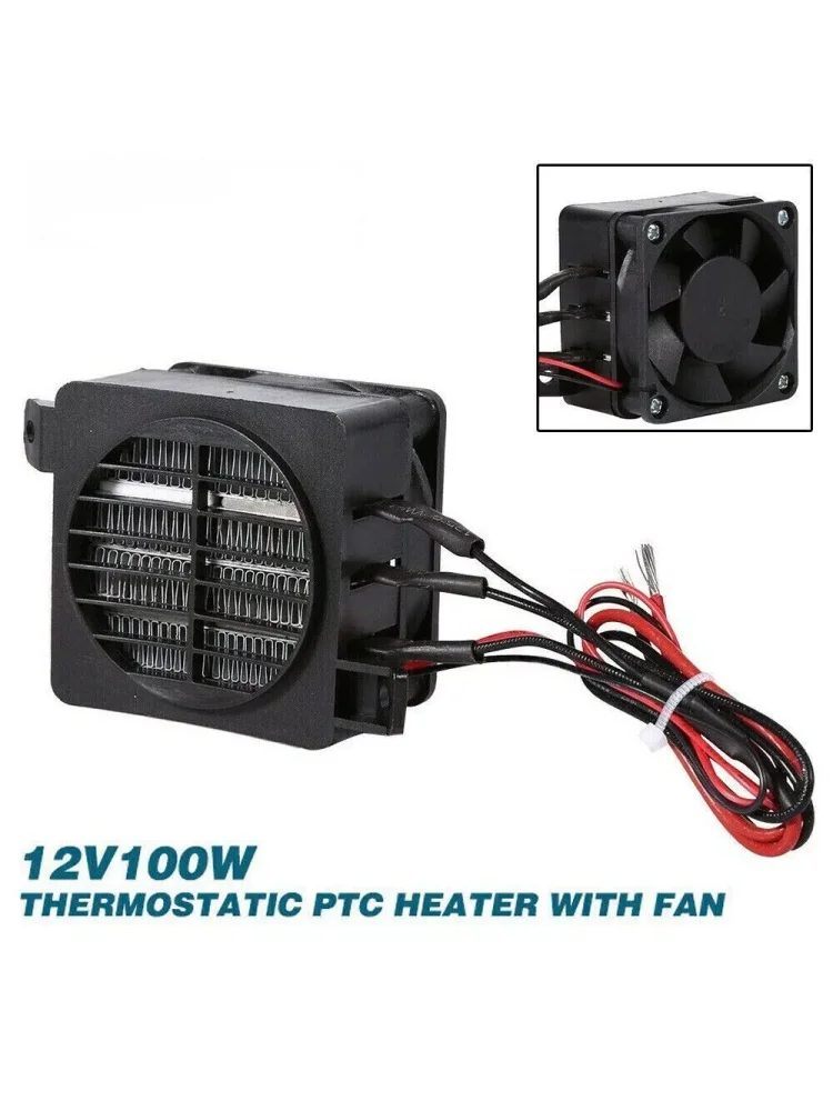 Ogrzewacz samochodowy do domu, element grzejny ceramiczny PTC, wentylator grzewczy 12V 100W — 2