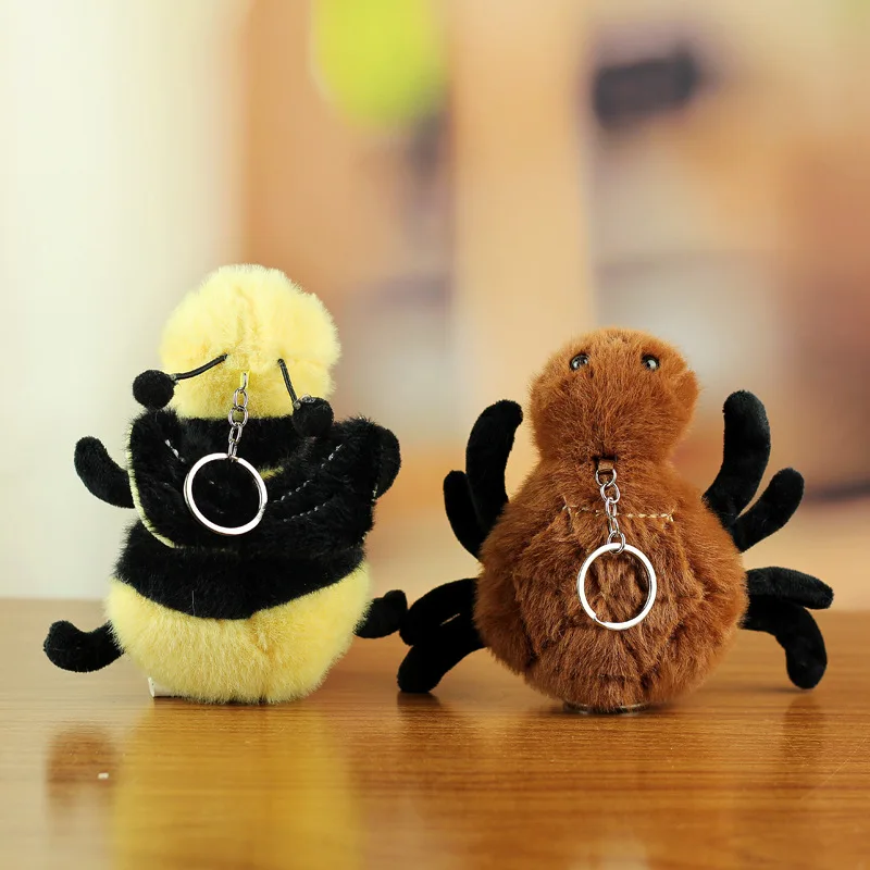 Nouveau Simulation insecte pendentif en peluche jouet porte-clés insecte poupée Animal poupée sac pendentif