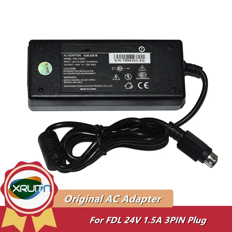 

Genuine FDL FDLJ1204A AC Adapter Charger 24V 1.5A 36W 10727110-8N Power Supply 3PINS