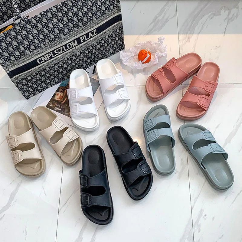 لينة وحيد النعال للنساء ، خارج الصنادل الشاطئ ، عدم الانزلاق الوجه يتخبط ، لطيف سميكة منصة سحابة النعال ، مشبك الموضة ، الصيف ، 2022 #2