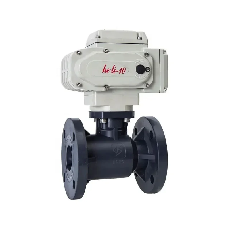 DN15-DN100 PVC Motorized Ball Valve PPH FRPP PVDF CPVC UPVC Electric Actuator Ball Valve