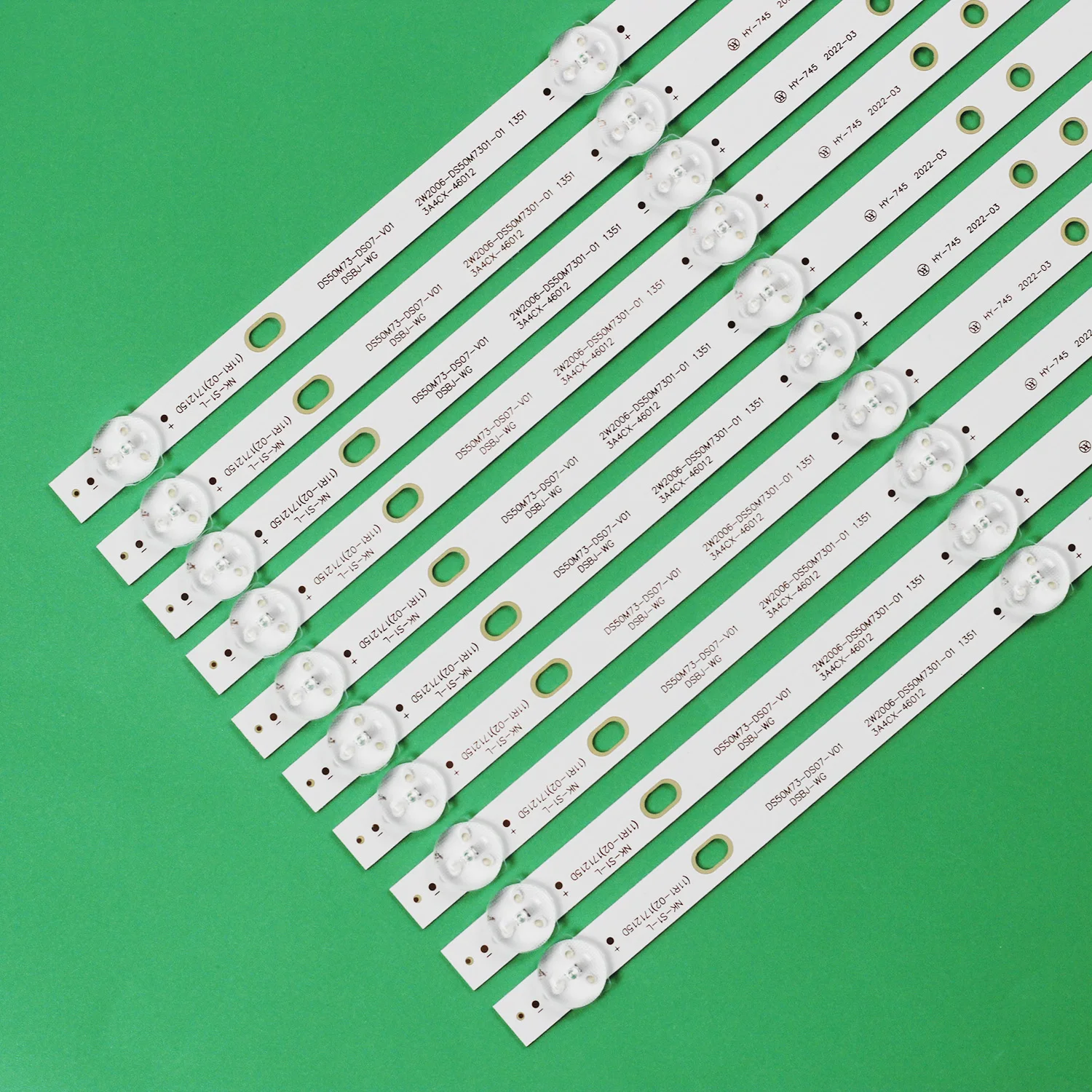 Strip LED 10 buah/set C50ANSMT-4K Strip DS50M73-DS07-V01 TV AKAI AKTV505 DSBL-WG DSBJ-WG ATE-49B4744K