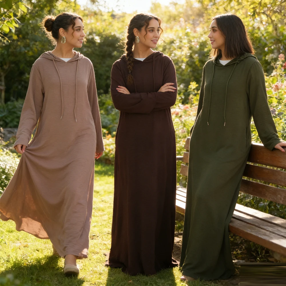 

Женское мусульманское платье-джеллаба с капюшоном, абайя из Дубая, турецкий кафтан, одежда для Рамадана, исламская одежда, марокканский кафтан, женское мусульманское платье, вестидос