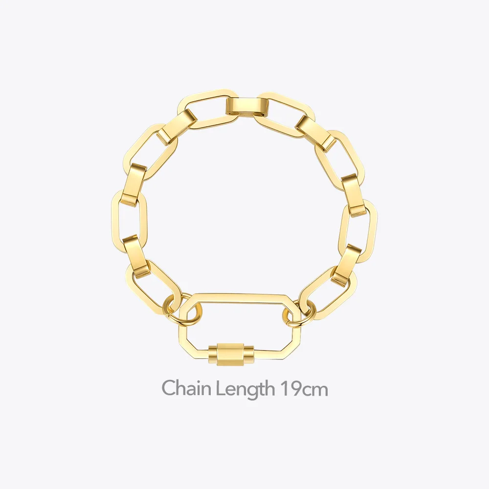 ENFASHION Punk Geometric Screw Bracelets For Women Gold Color Bracelet 2020 Stainless Steel Chain Fashion Jewelry Pulseras B2219