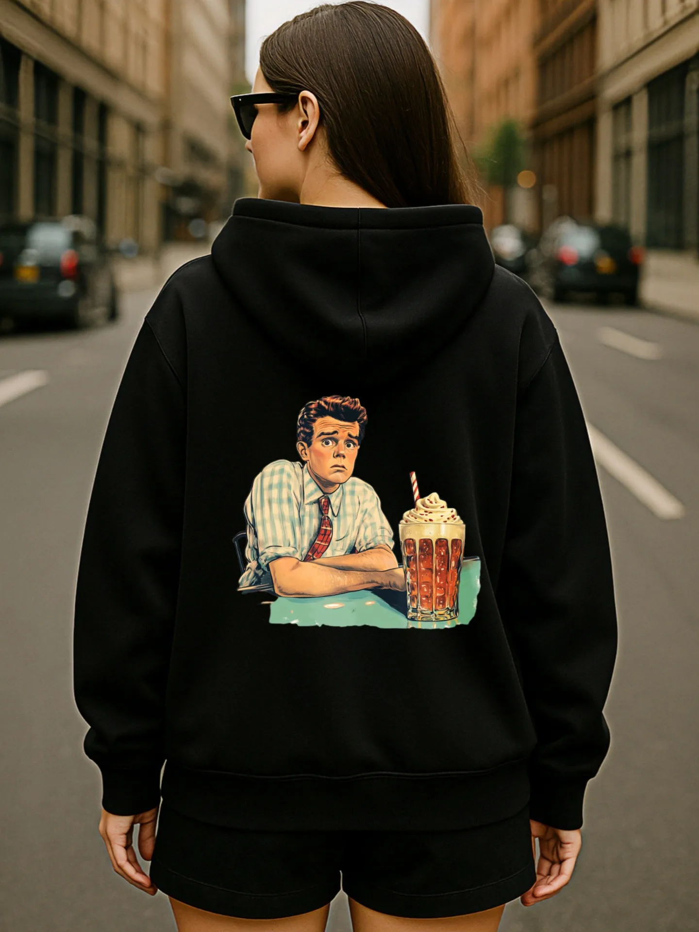 Sudadera con capucha gráfica para mujer, Hope - For - Corage Print, estilo informal streetwear, tela suave, uso diario informal, para adolescentes