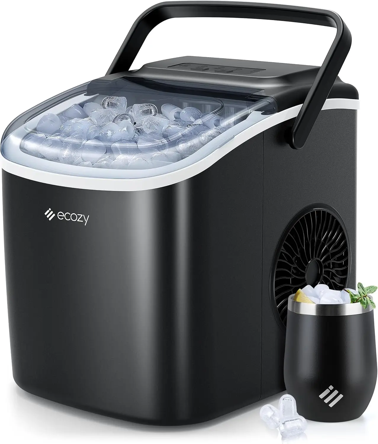 

Ice Maker Countertop, 9 Cubes Ready in 6 Mins, 26 lbs per Day, Portable Ice Machine with Self-Cleaning