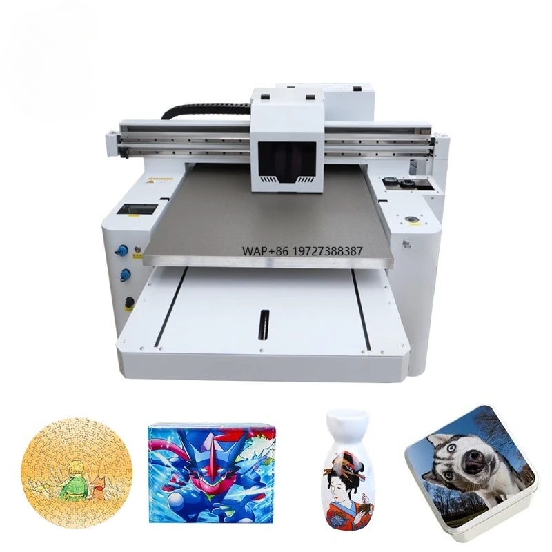 6080 Small Flatbed UV Inkjet Printer for Card Tube Gift Box Labels-Edible Ink All-In-One Automatic