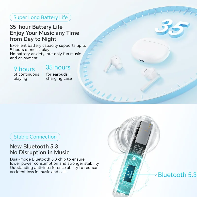 الإصدار العالمي من سماعات أذن HONOR CHOICE X5 سماعات بلوتوث لاسلكية سماعة رأس بخاصية إلغاء الضوضاء النشطة