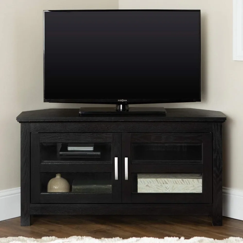 Black TV Stand para sala de estar, TV Cabinet, Free Home Furniture, Frete, 44 polegadas