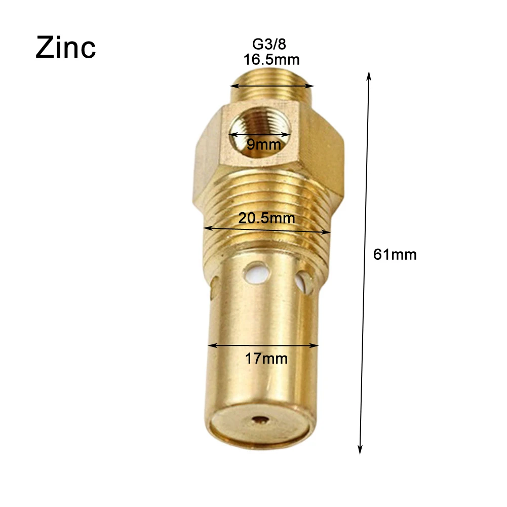 G1/2 Compression Thread Air Compressor Valve 16.5mm Thread 20.5mm Compressor Line Input 62mm Size Brass Color NPT Pipe Thread