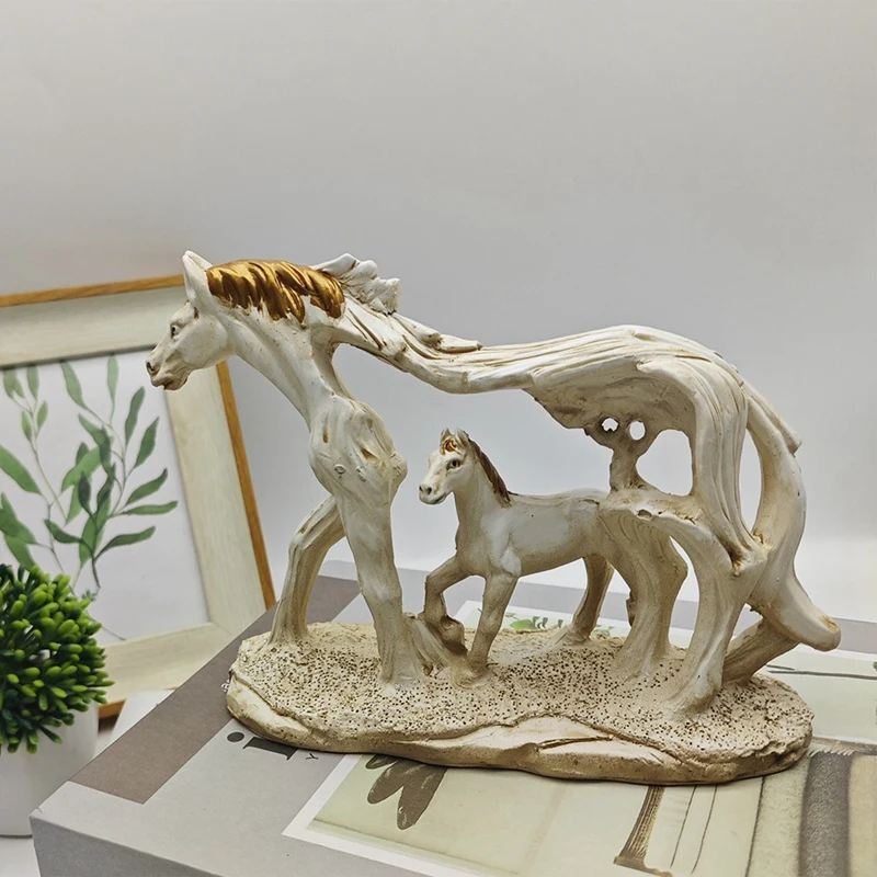 ABKO-Horse Sculpture Resin Indian Horse Statue Home Decoration Desktop Decoration Animal Figurines