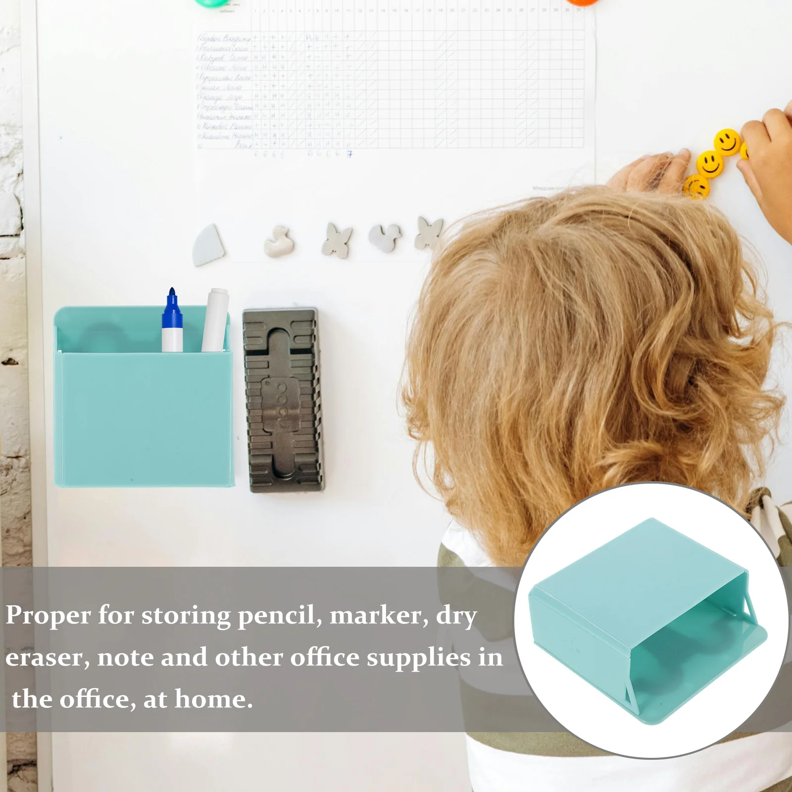 

4 Pcs Suction Cup Pen Box Desk Organiser Holder Glass Marker Organizer Abs Desktop