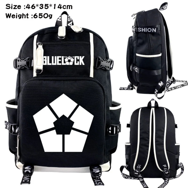 

Anime BLUE LOCK Isagi Yoichi USB Backpack Men Women Cosplay Black Laptop Shoulder Travel Outdoor Bags Schoolbag Mochila Gift