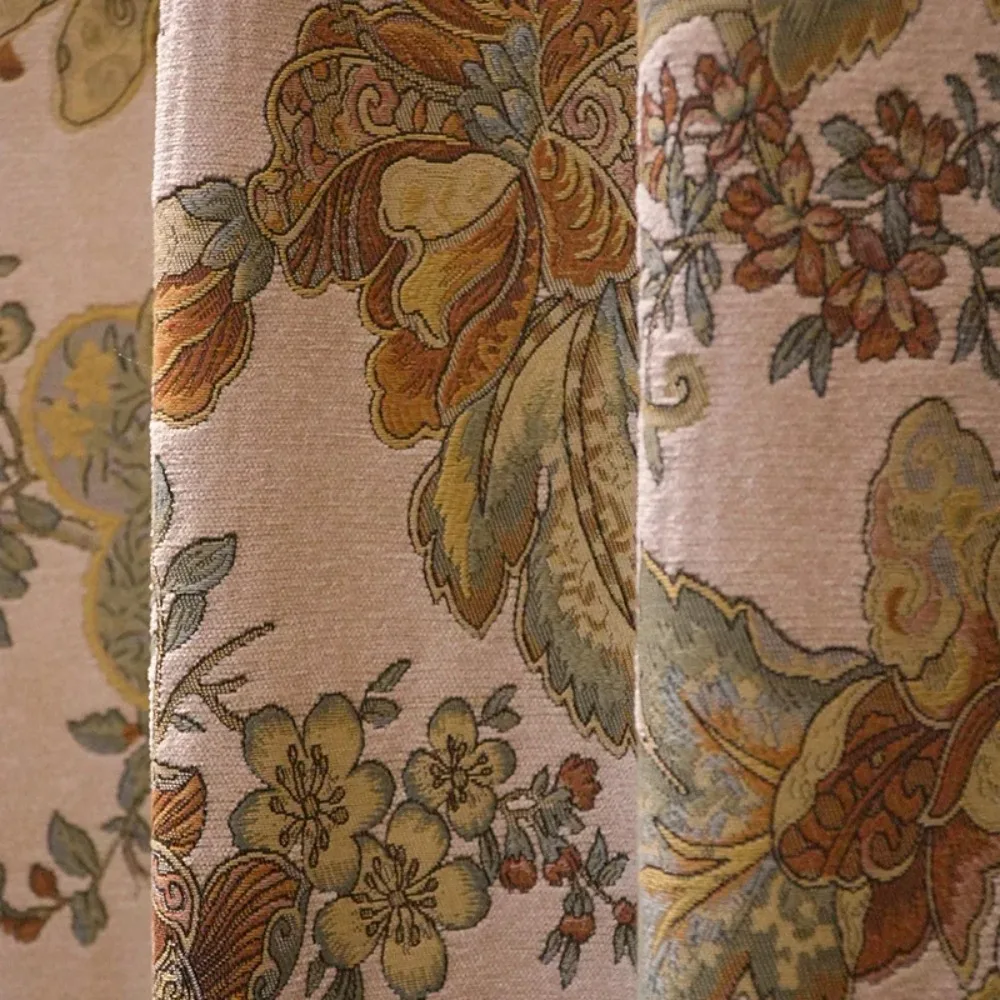 Custom-sized retro thickened blackout curtains for the living room, dining room and bedroom