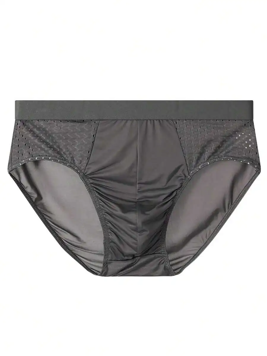 

Mens Breathable Mesh Triangle Briefs Solid Color Underwear