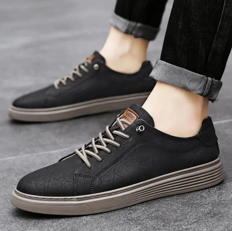 

Spring Autumn Genuine Leather Casual Shoes Men's Lace Up Oxford Outdoor Jogging Shoes Office Men's Dress Shoes Large Size 38-45