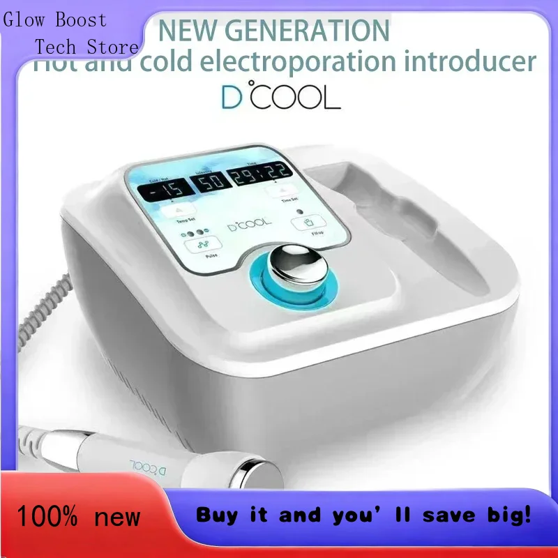 

Glow NEW Dcool Portable Cool + Hot + EMS Skin Tightening Anti Puffiness Electroporation Beauty Device