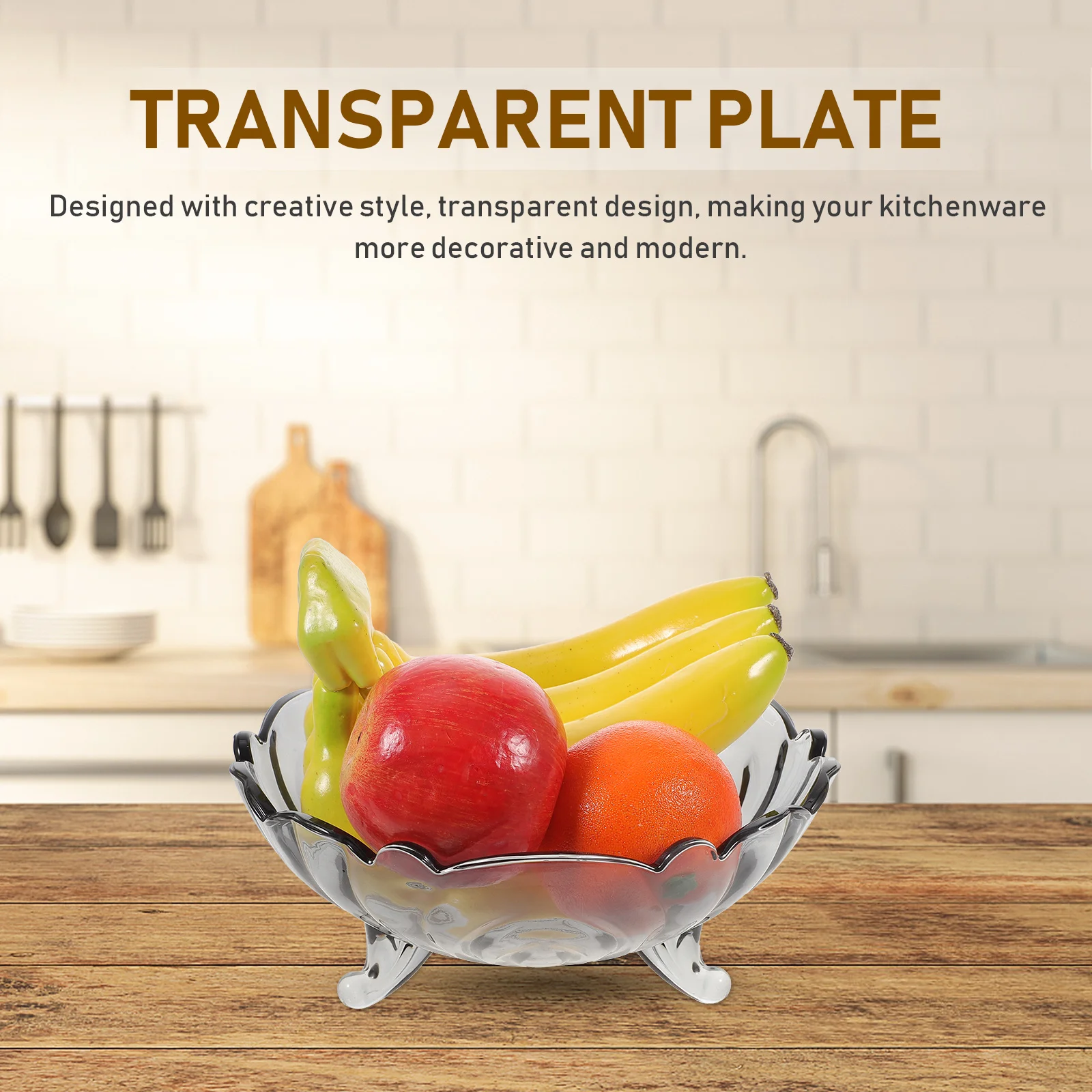 

1Pcs Fruit Dish Creative Petal Design Glass Plate for Dessert Fruit Salad Serving Bpa Free Lightweight Crack Resistant Storage