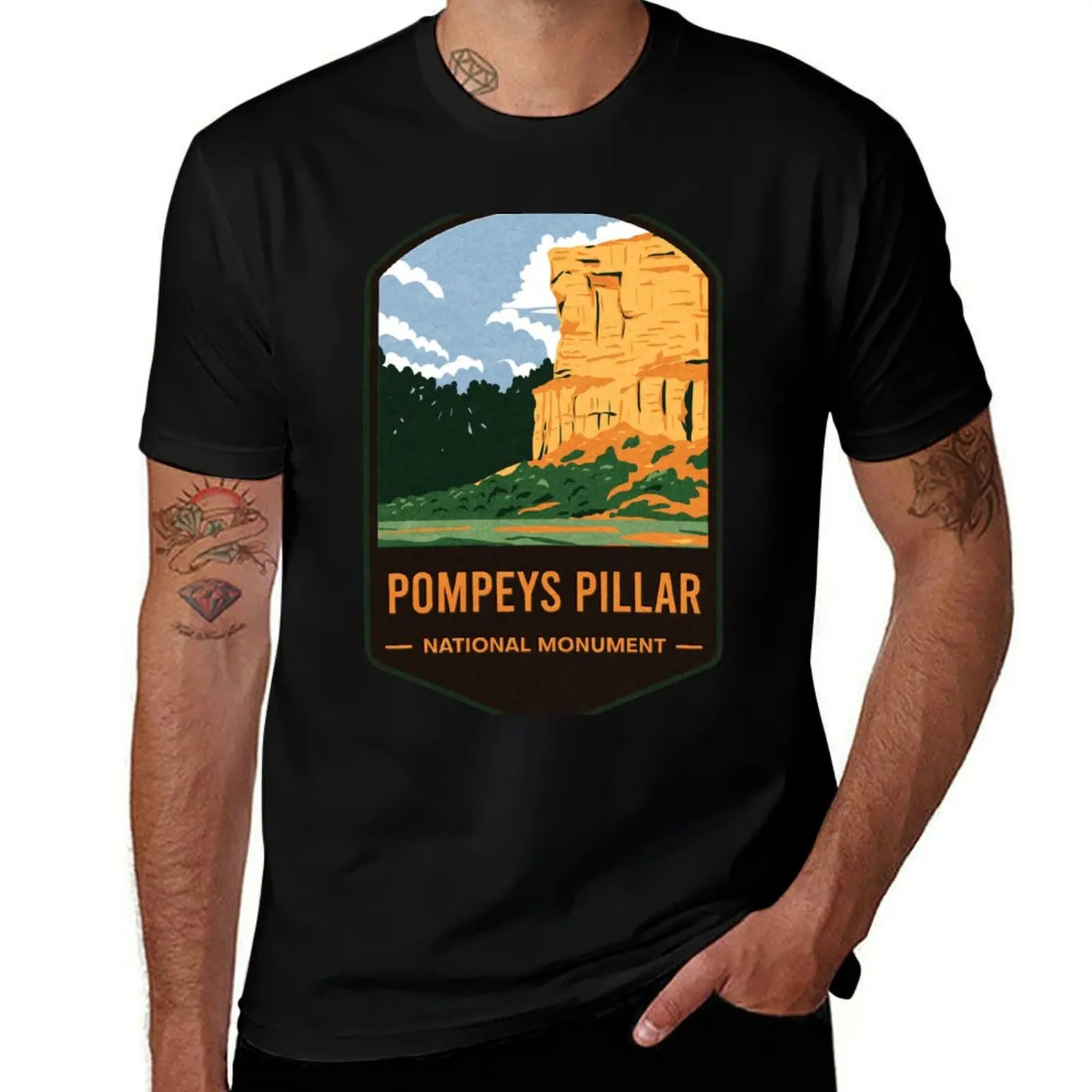 Pompeys Pillar National Monument T-Shirt No Iron Casual Short Sleeve Top