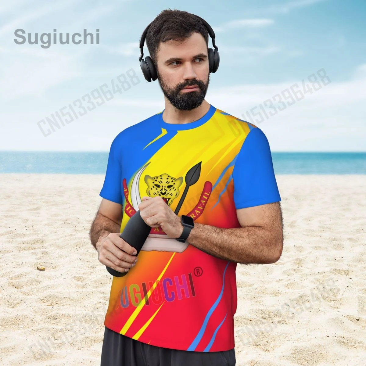 Democratic Republic Of Congo Flag Retro 3D Printing Summer Short Sleeve T-Shirt Men Women Mesh Clothing Breathable Sports Tees