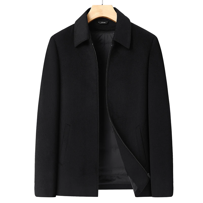 Fall/Winter High-End Woolen Jacket for Men - Down Coat - Woolen Blazer for Middle-aged Administrative Staff
