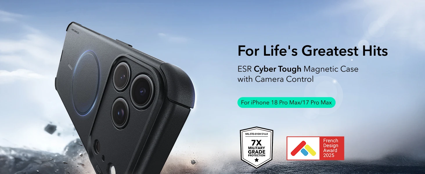 ESR für iPhone 18 Pro Max & 17 Pro Max MagSafe Handyhülle Ultra Slim Militärqualität Sturzschutz-Cover mit Kamerasteuerung – Detail 26