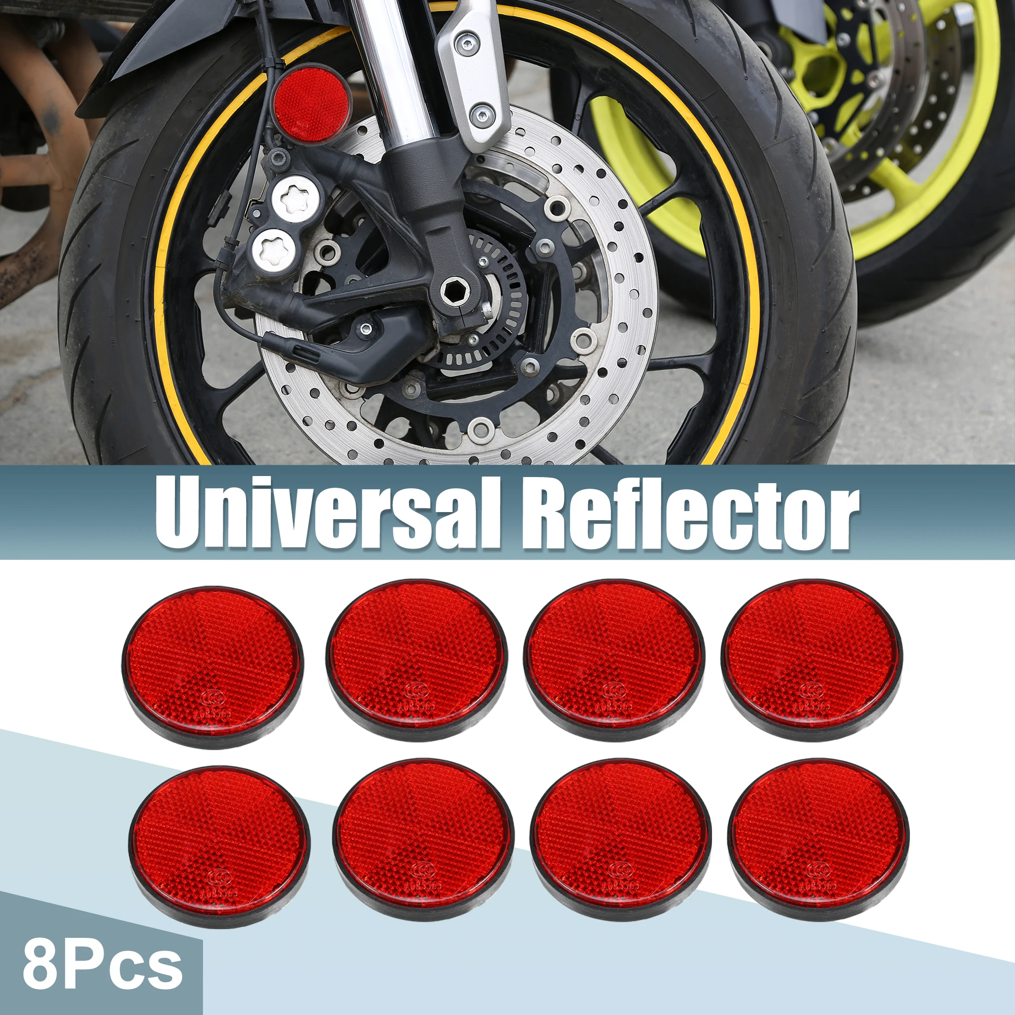 Motoforti 2-8 szt. Okrągłe szprychy bezpieczeństwa odblaskowy samoprzylepny reflektor do motocykla rower o średnicy 56mm
