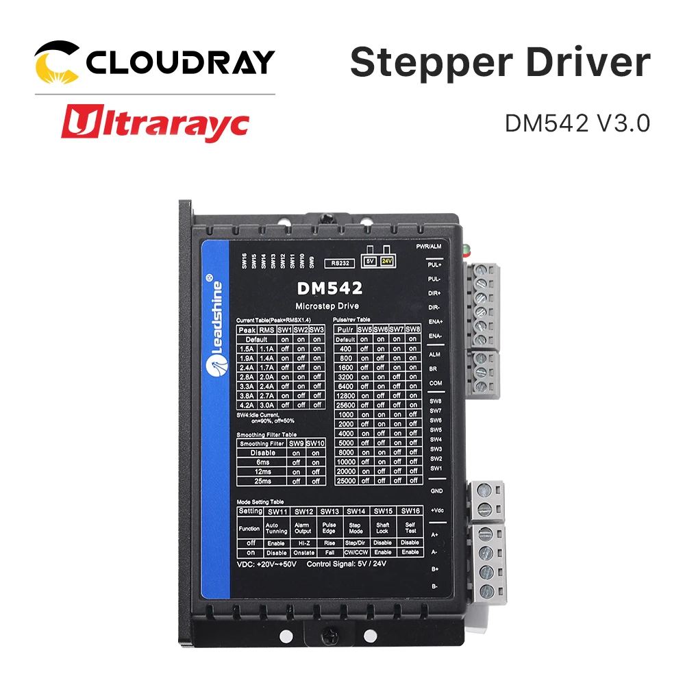 Leadshine 2 Phase Stepper Driver DM542 V3.0 20-50VAC 1.0-4.2A Application for Automation, Robotics, 3D Printing etc Industrial