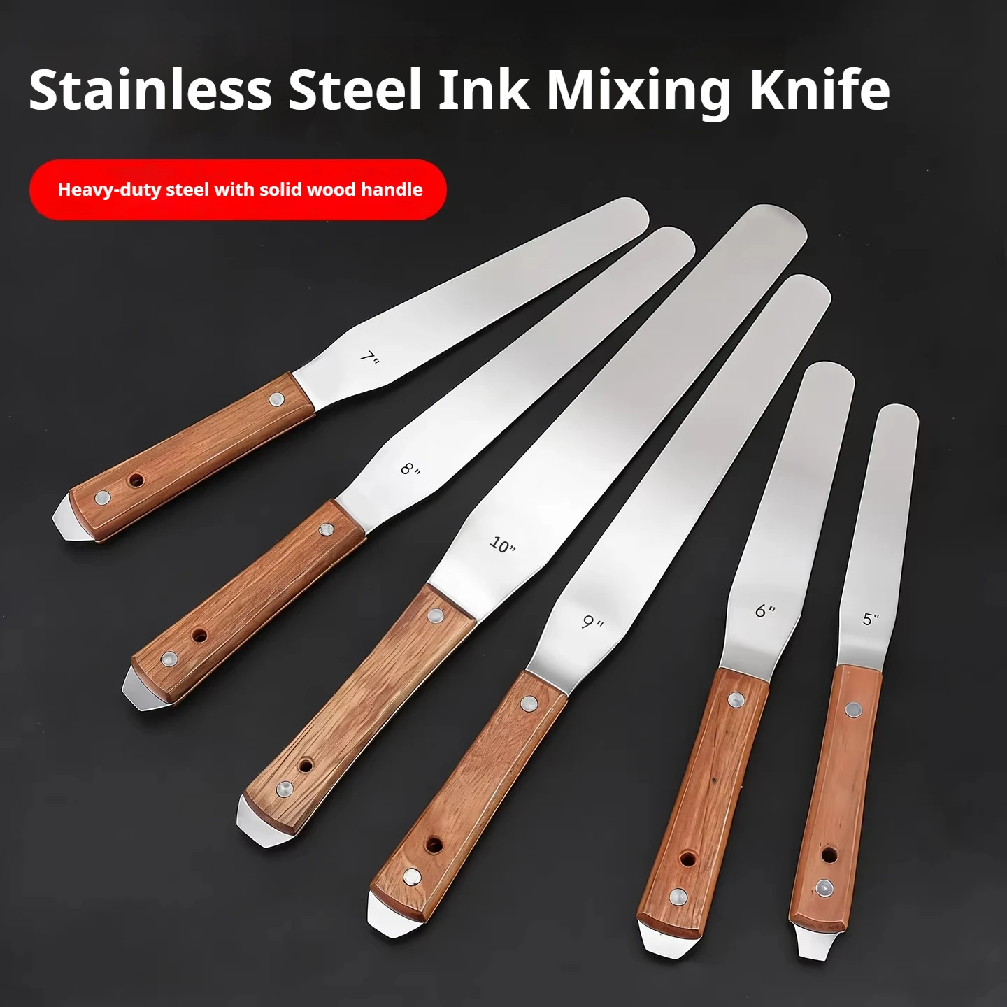 4-16 Inch Silk Screen Printing Inks Scraper Spatulas 430 Stainless Steel SMT Squeegee Board for Screen Printing Scrapers Tools