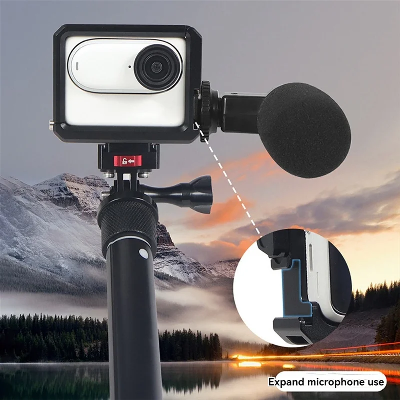 AEF7-For  GO3 / GO 3S Ultra Light Metal Cage Frame Case Protective Shell Protector Accessories Dual Cold Shoes