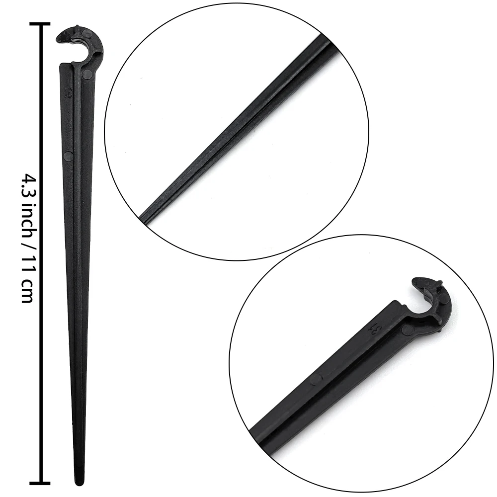 50 Uds estacas de soporte de goteo de riego soporte de vástagos fijos en forma de C para tubería de riego por goteo de 4/7mm que inserta el suelo