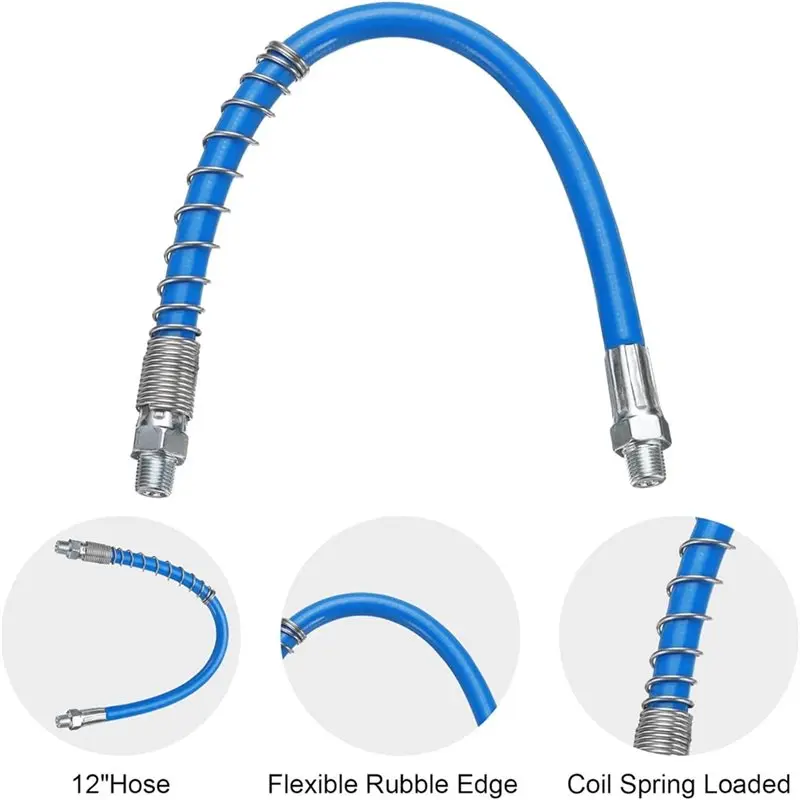 AT43-خرطوم مرن ومقرنة توصيل سريعة 12 قطعة مجموعة أطراف الشحوم، للسيارات والجرار والتزييت الصناعي #2