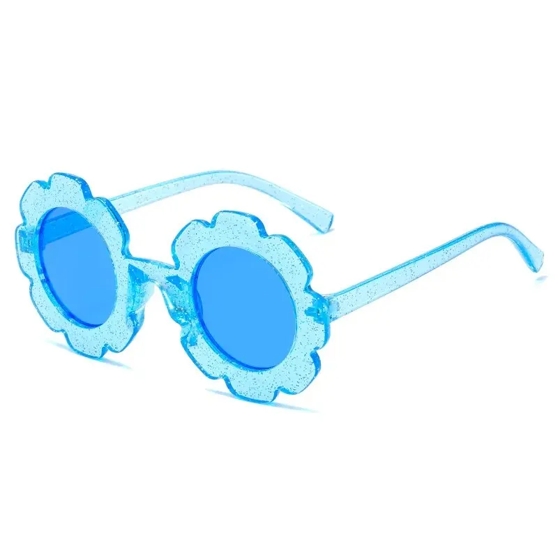 New Children Cute Flower Round Frame Sun Protection And UV Protection Baby Sunglasses