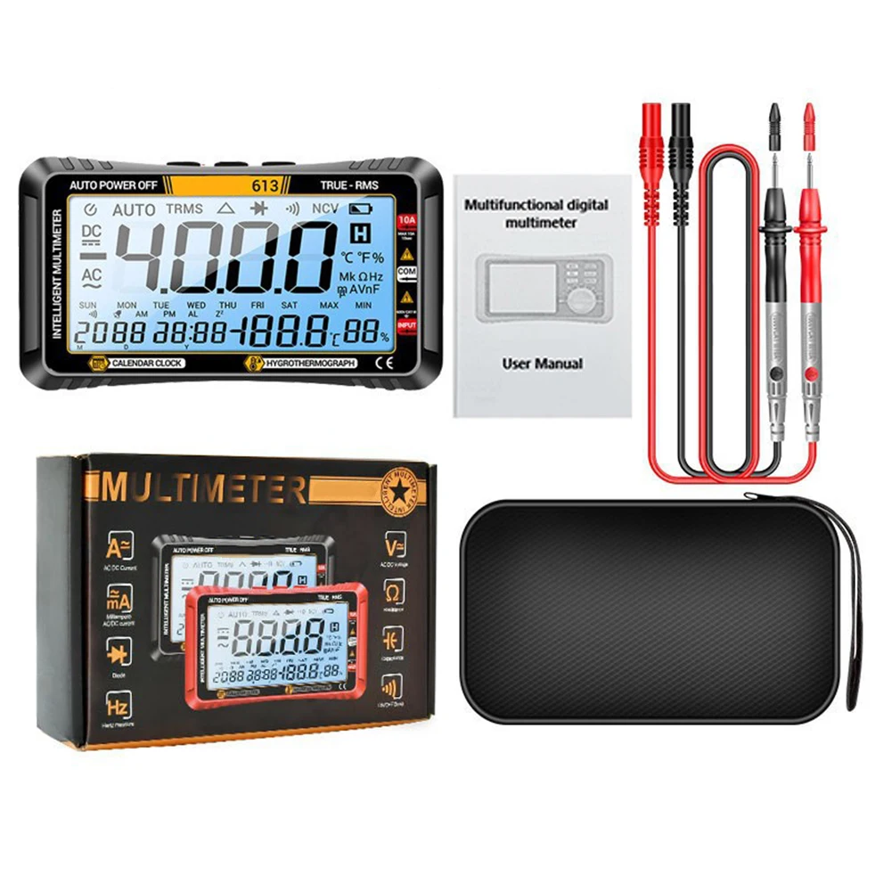 TRMS Multimeter Digital Multimeter Troubleshooting Tasks Compact Design Continuity Buzzer Data Hold Feature Large LCD Display