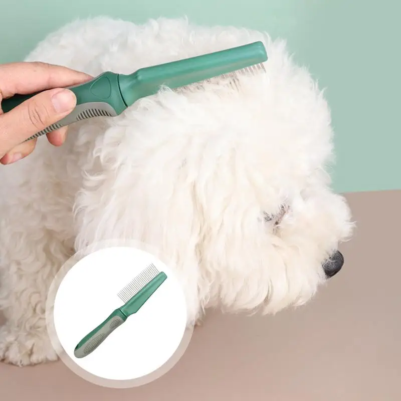 Dog Comb For Matted Hair Detangler Fur Comb Dematting Comb Pet Tool Accessories Dog Comb With Stainless Steel Teeth For Grooming