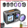 S81TRW 액션 카메라, 5K, 4K60FPS, 48MP EIS DVR 웹캠, 2 인치 IPS 듀얼 스크린 옵션, 6 필터 무선 마이크, Wi-Fi 스포츠 캠 1
