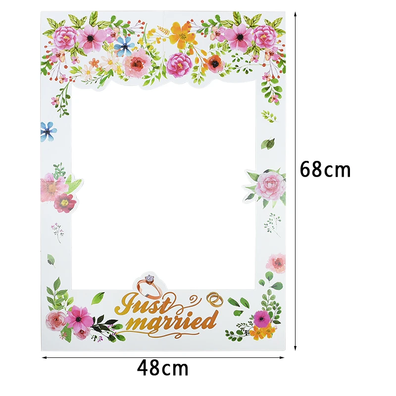 68cm * 48cm Wedding Photo Booth Props Just Married Photobooth Party Backdrop Decoration Bridal Bachelorette Supplies