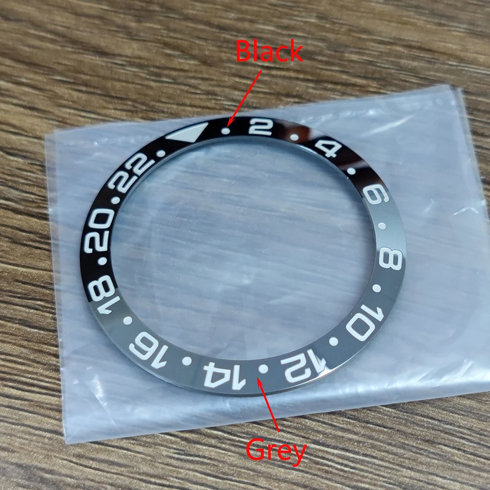 High Quality Ceramic Bezel Insert Ring 24 Hours 38mm*30.5mm Ceramic Bezel GMT Blue Red Replacement Accessories AAA+