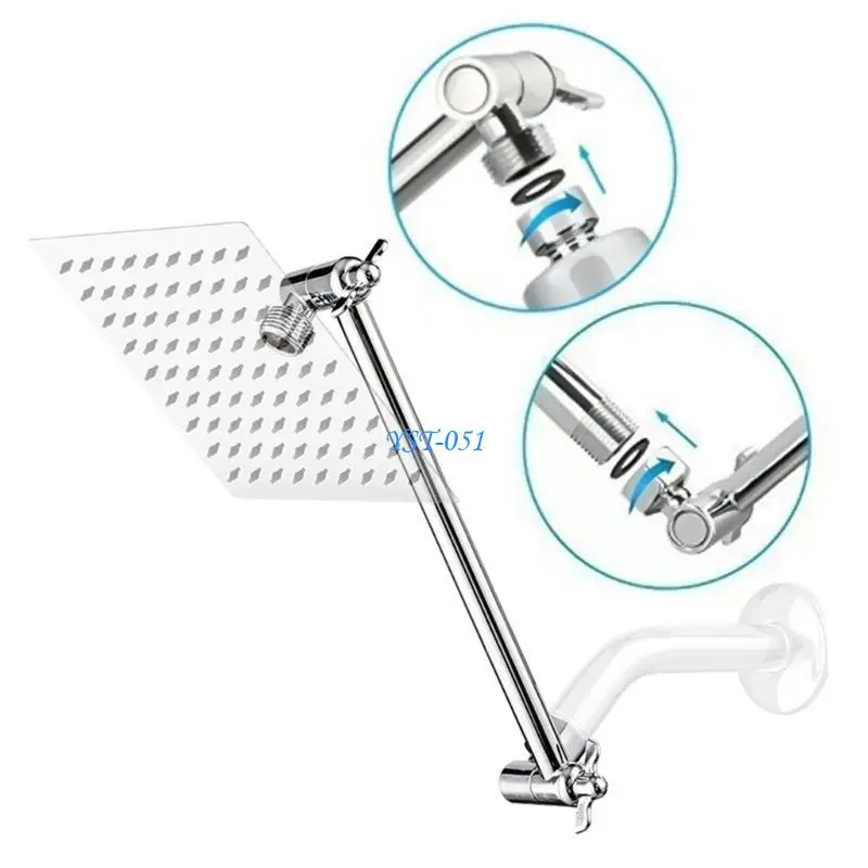 E15A Extendable Shower Arm Adjustment Mounting Rod Flexible Shower Arm Extension