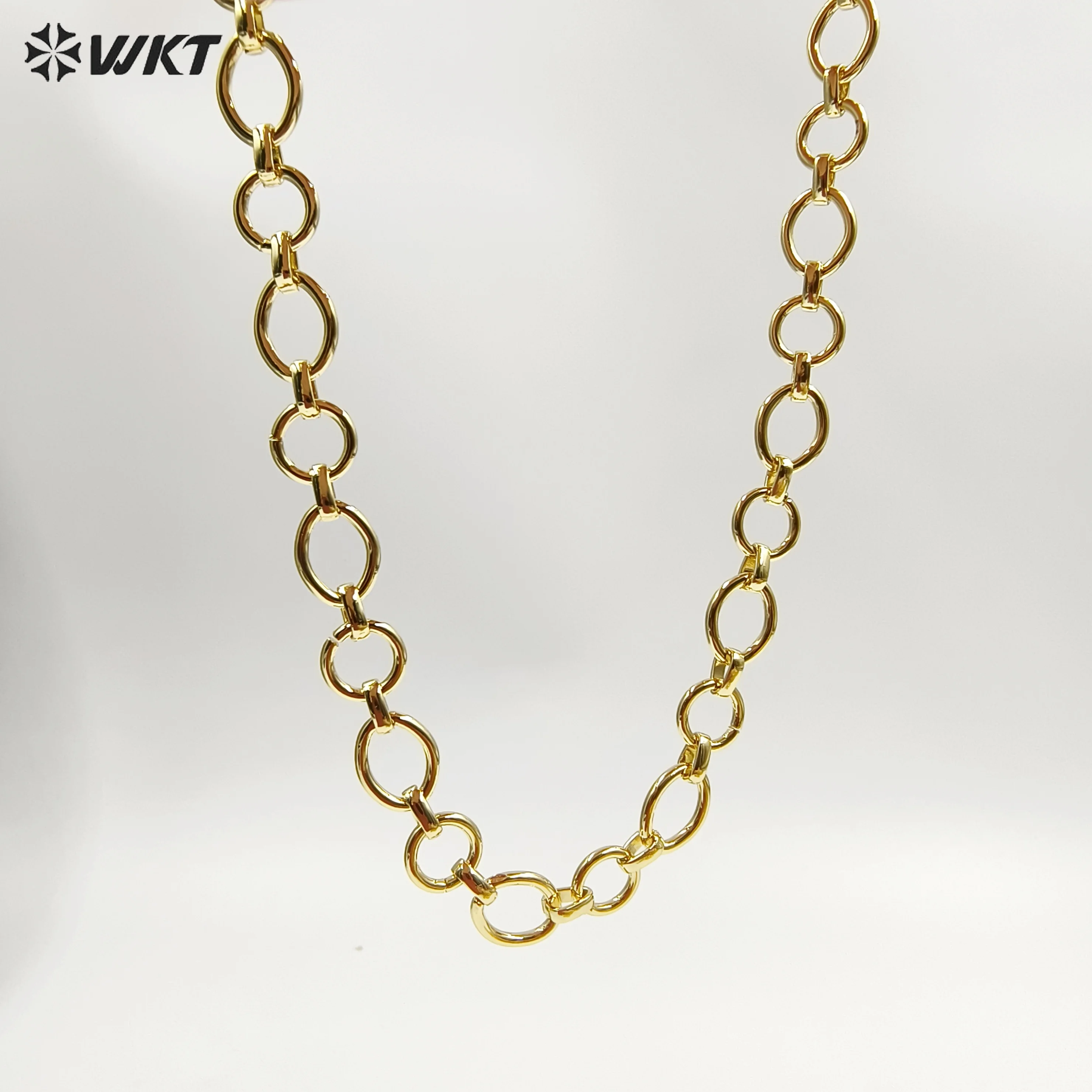 WT-BC252 Jewelry Finding Oval And Round Shape Chain Yellow Brass Accessory For Bracelet Or Necklace Making
