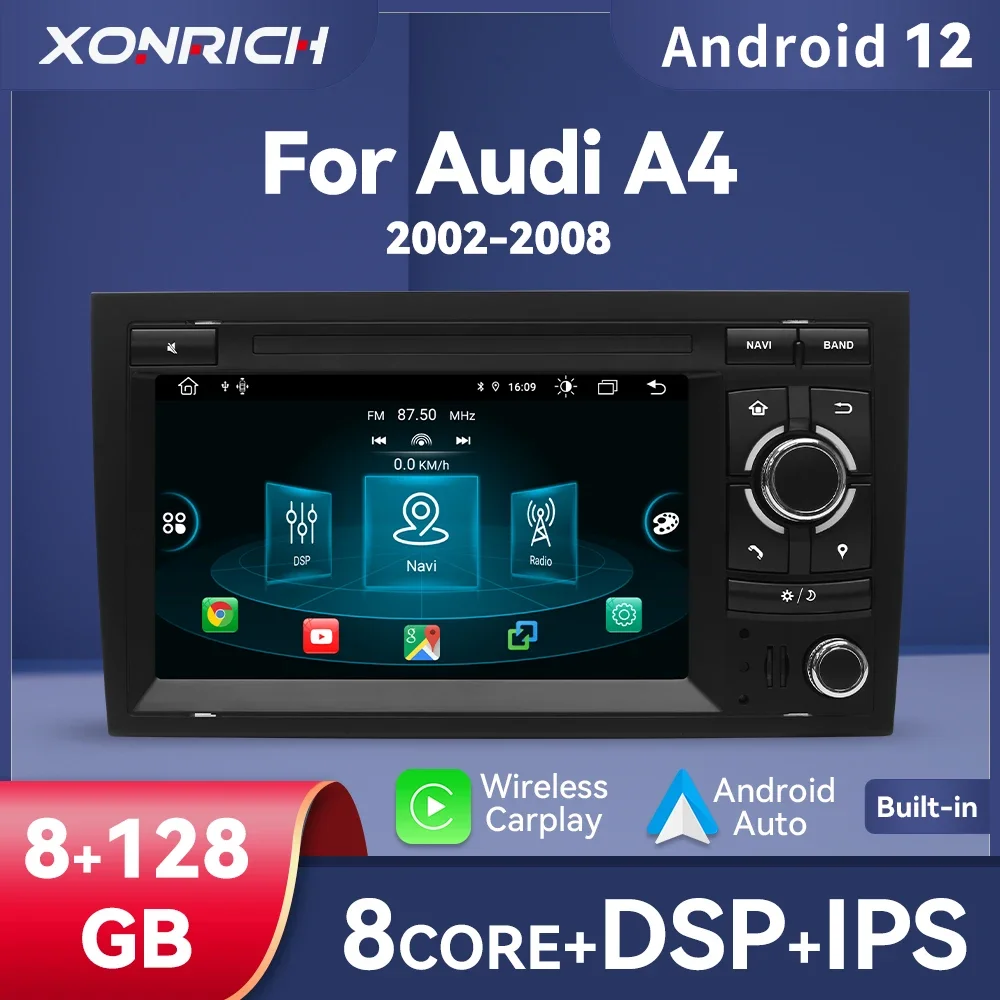 Autoradio Carplay sans fil, Android 14, 8 Go, 128 Go, 7 , navigation, limitation de la voiture pour