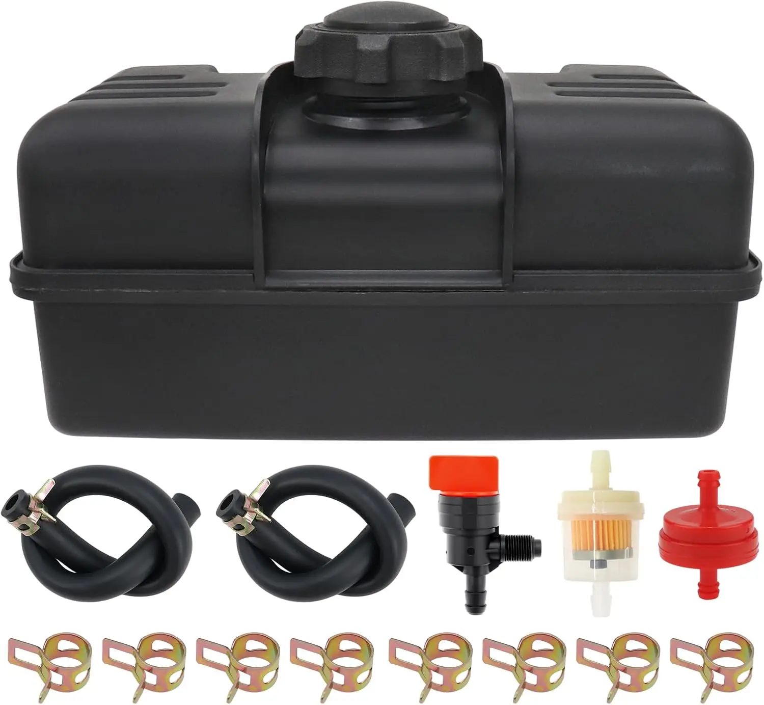 4 Quart 34156A Fuel Tank with Cap and Shut Off Valve Replacement for Tecumseh 37290 34156 H30 H35 H40 H50 HS40 HS50 HM80 HM100 E