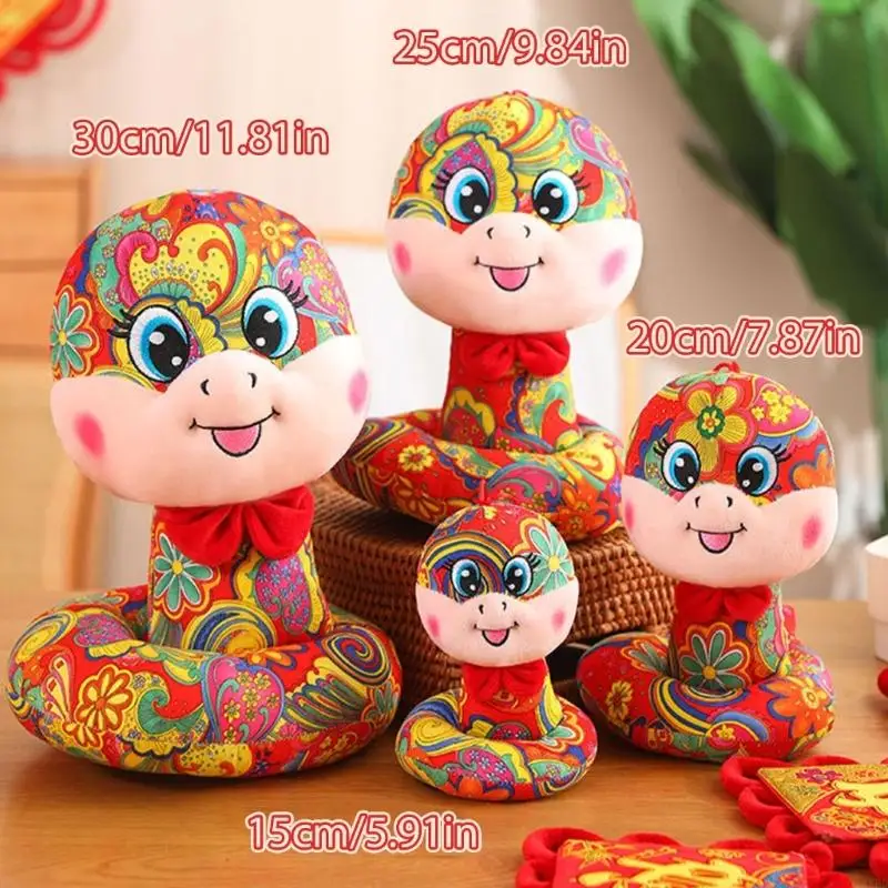 4XBD Zodiacal งู Mascots ตุ๊กตาเทศกาลตุ๊กตานุ่มของเล่นฉลองปีใหม่จีนแขวนตกแต่งบ้านและสำนักงาน