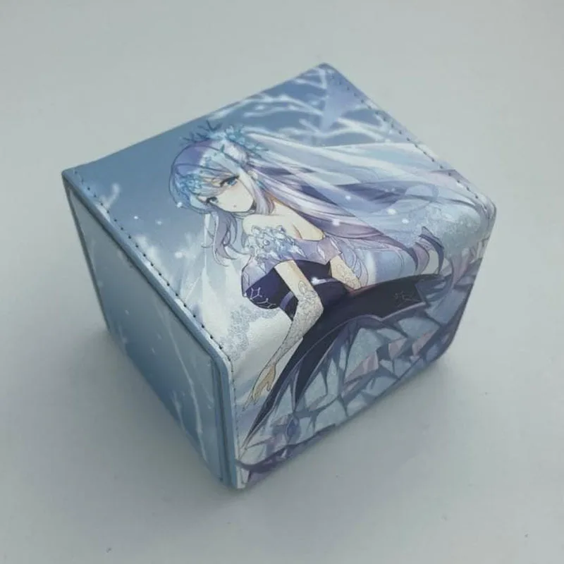 Yugioh Trading Card Deck Box Yu-Gi-Oh! Figure Teardrop the Rikka Queen OCG Cards Protector Case Pu Leather Storage Box 100+