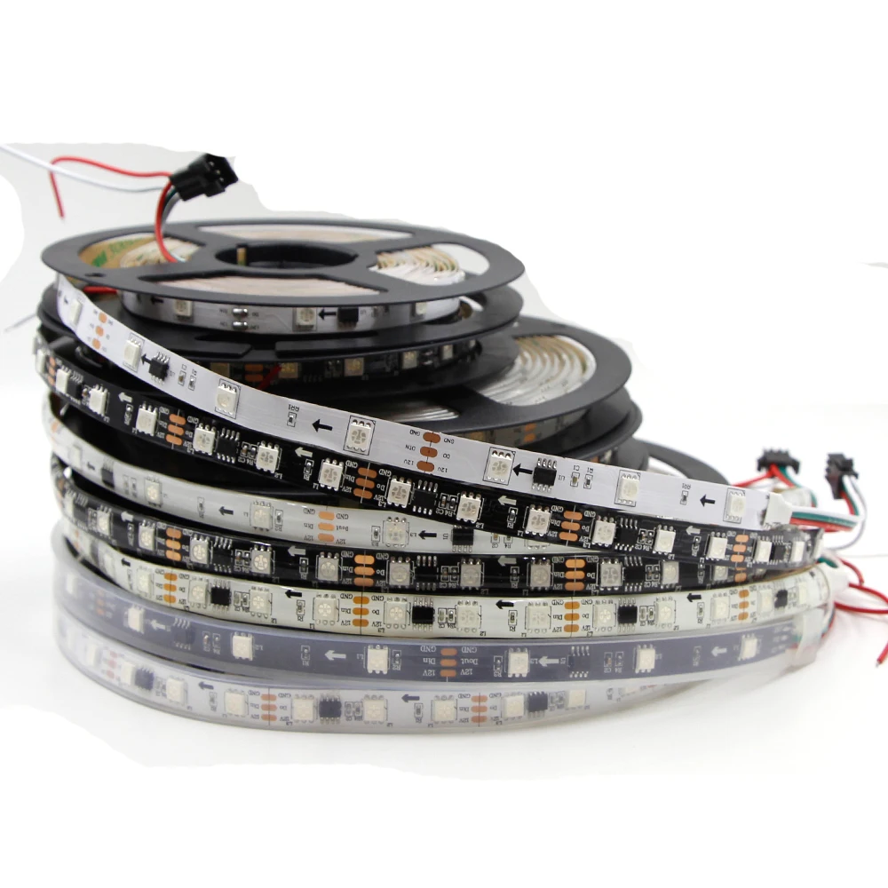 DC12V 5M WS2811 LED pixel strip light Rgb Full color 5050 Led strip ribbon flexible Addressable Digital LED tape 1 Ic Control 3