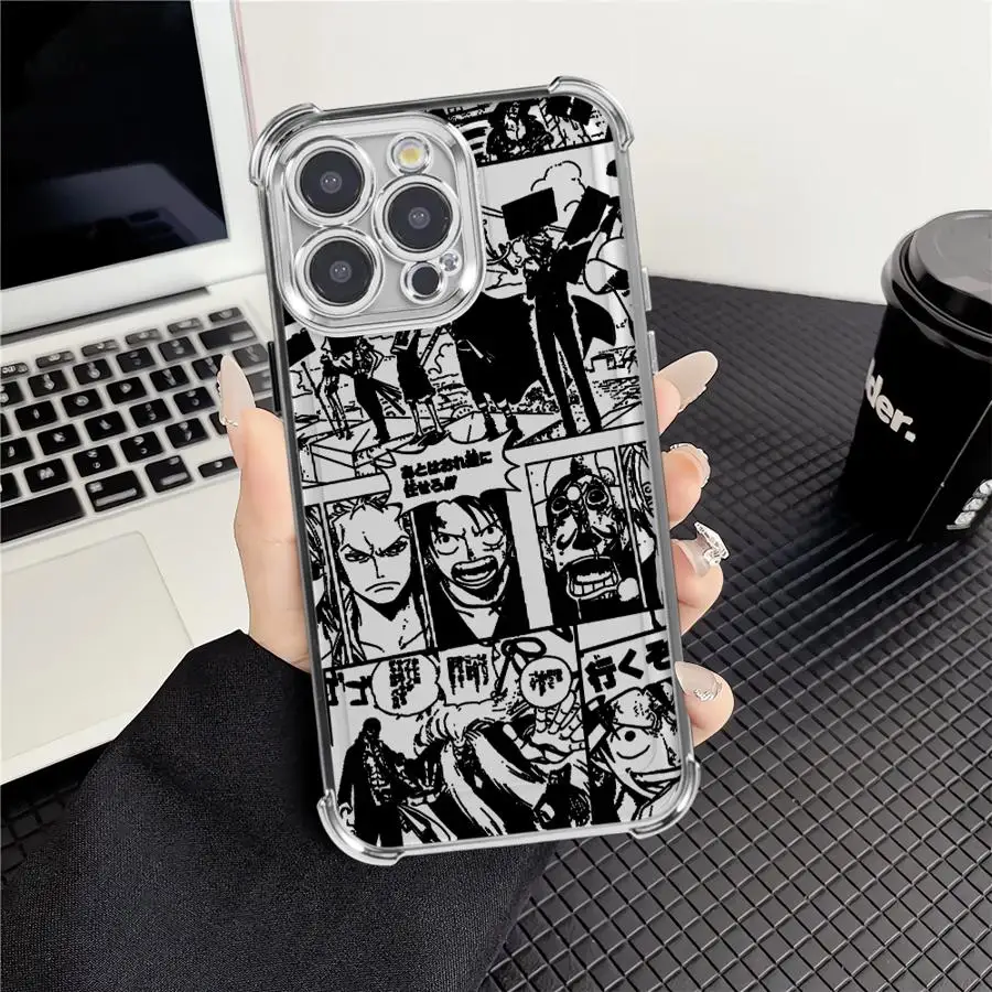 Anime Luffys Logo Plating Phone Case For Samsung A37 A57 A07 A36 A16 A06 A35 A55 A25 A26 A05s A15 A54 A34 A24 A14 A05 A04 4G 5G